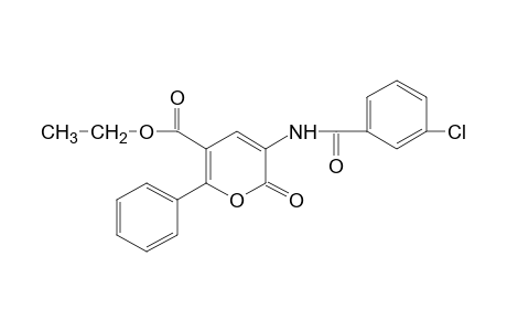 3-(m-CHLOROBENZAMIDO)-2-OXO-6-PHENYL-2H-PYRAN-5-CARBOXYLIC ACID, ETHYL ESTER