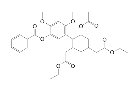 Benzoic acid, 5-[2-acetoxy-4,6-bis(ethoxycarbonylmethyl)cyclohexyl]-2,4-dimethoxyphenyl ester