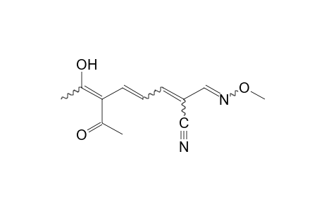 (4-acetyl-5-hydroxy-2,4-hexadienylidene)malonaldehydonitrile, 3-(O-methyloxime)