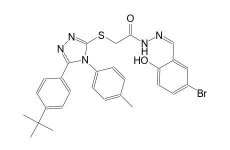 N'-[(Z)-(5-bromo-2-hydroxyphenyl)methylidene]-2-{[5-(4-tert-butylphenyl)-4-(4-methylphenyl)-4H-1,2,4-triazol-3-yl]sulfanyl}acetohydrazide
