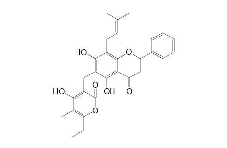 6-[(5-methyl-6-ethyl-4-hydroxy-pyrone-3-yl)-methylene]-glabranine