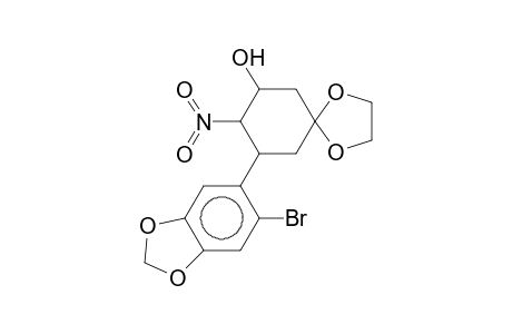 1,4-Dioxaspiro[4.5]decan-7-ol, 9-(5-bromobenzodioxol-6-yl)-8-nitro-