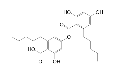 Benzoic acid, 2,4-dihydroxy-6-pentyl-, 4-carboxy-3-hydroxy-5-pentylphenyl ester