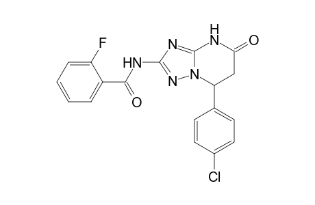 N-[7-(4-chlorophenyl)-5-oxo-4,5,6,7-tetrahydro[1,2,4]triazolo[1,5-a]pyrimidin-2-yl]-2-fluorobenzamide