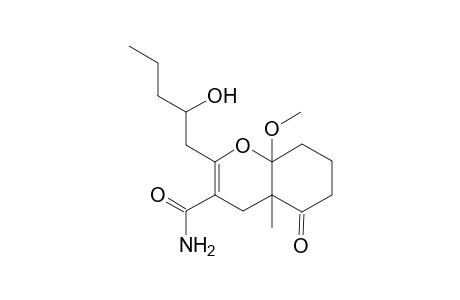 (4H)4a,5,6,7,8,8a-Hexahydrobenzopyran-5-one-3-carboxamide, 2-(2-hydroxypentyl)-8a-methoxy-4a-methyl-