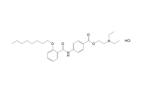 p-[o-(octyloxy)benzamide]benzoic acid, 2-(diethylamino)ethyl ester, hydrochloride