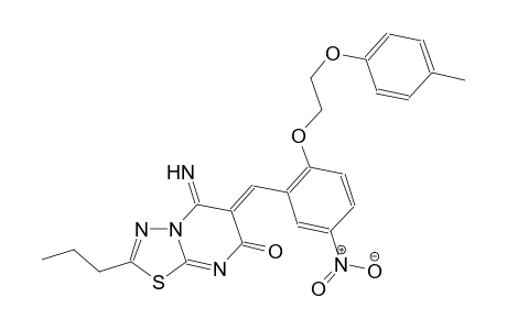 7H-[1,3,4]thiadiazolo[3,2-a]pyrimidin-7-one, 5,6-dihydro-5-imino-6-[[2-[2-(4-methylphenoxy)ethoxy]-5-nitrophenyl]methylene]-2-propyl-, (6Z)-