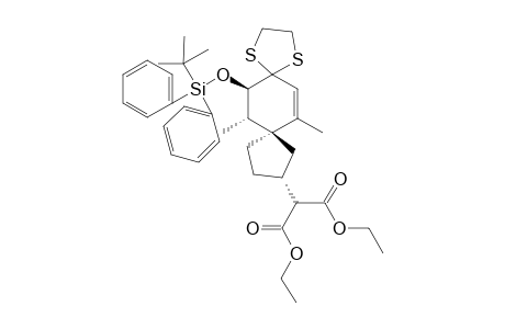 (2RS,5SR,9RS,10SR)-9-tert-Butyldiphenylsiloxy-2-bis(ethoxycarbonyl)methyl-6,10-dimethylspiro[4.5]dec-6-en-8-one ethylene dithioacetal