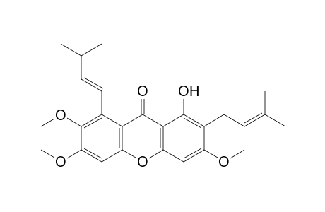 9H-Xanthen-9-one, 1-hydroxy-3,6,7-trimethoxy-8-(3-methyl-1-butenyl)-2-(3-methyl-2-butenyl)-, (E)-