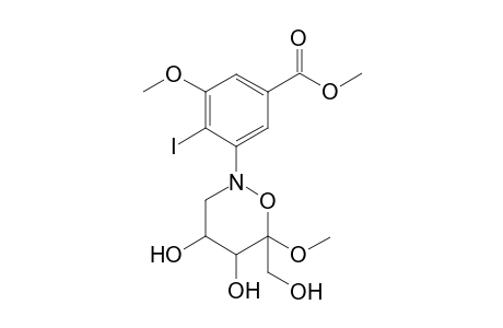 3-(4,5-Dihydroxy-6-(hydroxymethyl)-6-methoxy-1,2-oxazan-2-yl)-4-iodo-5-methoxybenzoic acid methyl ester