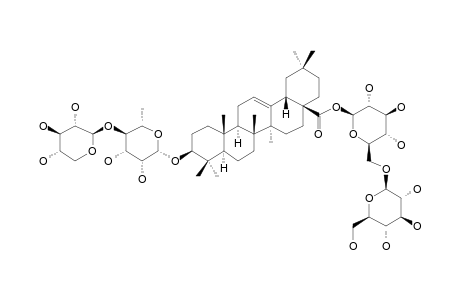 3-O-[BETA-D-XYLOPYRANOSYL-(1->4)-ALPHA-L-RHAMNOPYRANOSYL]-28-O-[BETA-D-GLUCOPYRANOSYL-(1->6)-BETA-D-GLUCOPYRANOSYL]-OLEANOIC-ACID