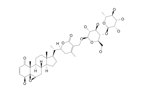 WITHALONGOLIDE_H;27-O-[ALPHA-L-RHAMNOPYRANOSYL-(1->4)]-BETA-D-GLUCOPYRANOSYLWITHAFERIN_A