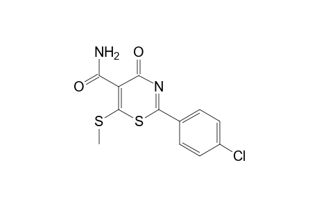 2-(p-chlorophenyl)-6-(methylthio)-4-oxo-4H-1,3-thiazine-5-carboxamide