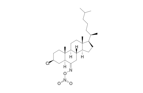 Cholestan-6-one, 3-chloro-, O-nitrooxime, (3.beta.,5.alpha.)-