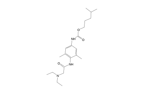 4-[2-(diethylamino)acetamido]-3,5-dimethylcarbanilic acid, isohexyl ester