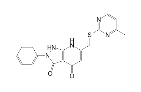 6-{[(4-methyl-2-pyrimidinyl)sulfanyl]methyl}-2-phenyl-1H-pyrazolo[3,4-b]pyridine-3,4(2H,7H)-dione