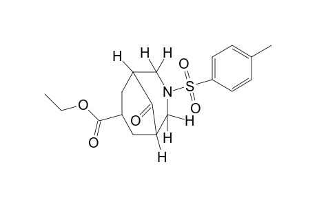 9-oxo-3-(p-tolylsulfonyl)-3-azabicyclo[3.3.1]nonane-7-carboxylic acid, ethyl ester