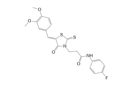 3-thiazolidinepropanamide, 5-[(3,4-dimethoxyphenyl)methylene]-N-(4-fluorophenyl)-4-oxo-2-thioxo-, (5Z)-