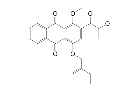 2-(1',2'-DIHYDROXYPROPYL)-4-(2''-ETHYLPROP-2''-ENYLOXY)-1-METHOXYANTHRAQUINONE