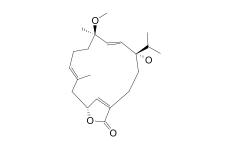 (-)-(1-S*,4-R*,10-R*)-1-HYDROXY-4-METHOXYCEMBRA-2-E,7-E,11-Z-TRIEN-20,10-OLIDE