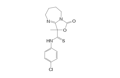 9-Methyl-hexahydro-9-[N-(p-chlorophenyl)thiocarbamoyl]-8H-[1,3]-oxazolo[3,4-a]pyrimidin-7-one