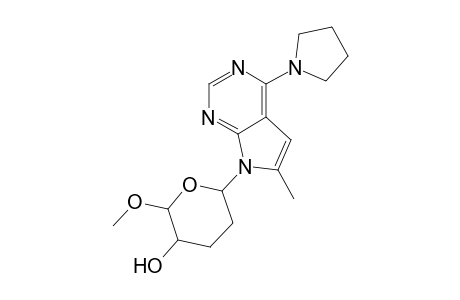 .beta.-DL-threo-Pentopyranoside, methyl 3,4-dideoxy-3-[6-methyl-4-(1-pyrrolidinyl)-7H-pyrrolo[2,3-d]pyrimidin -7-yl]-