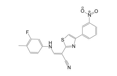 (2Z)-3-(3-fluoro-4-methylanilino)-2-[4-(3-nitrophenyl)-1,3-thiazol-2-yl]-2-propenenitrile