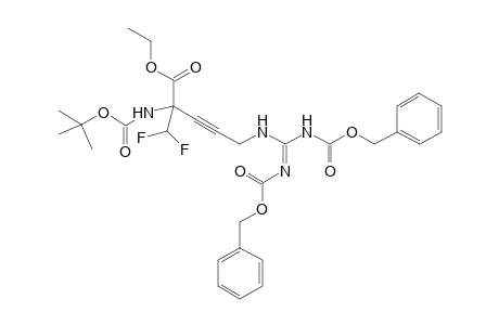 5-[bis(benzyloxycarbonylamino)methyleneamino]-2-(tert-butoxycarbonylamino)-2-(difluoromethyl)pent-3-ynoic acid ethyl ester