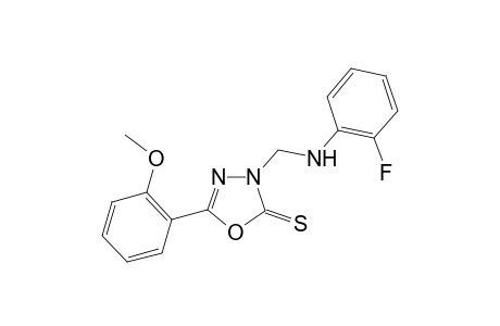 3-[(2-Fluoroanilino)methyl]-5-(2-methoxyphenyl)-1,3,4-oxadiazole-2(3H)-thione