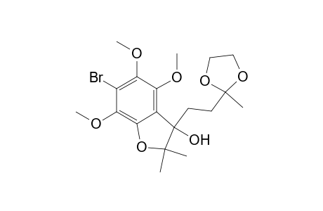 6-Bromo-3-(3,3-ethylenedioxybutyl)-4,5,7-trimethoxy-2,2-dimethyl-2,3-dihydrobenzofuran-3-ol