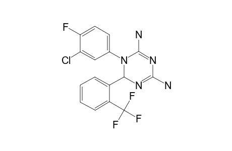 1-(3-Chloro-4-fluorophenyl)-6-[2-(trifluoromethyl)phenyl]-1,6-dihydro-1,3,5-triazine-2,4-diamine