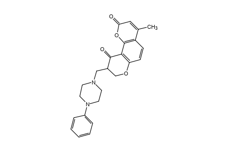 8,9-dihydro-4-methyl-9-[(4-phenyl-1-piperazinyl)methy]-2H, 10H-benzo[1,2-b.3,4-b']dipyran-2,10-dione