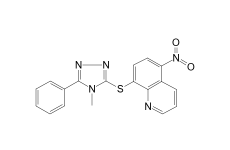 8-[(4-Methyl-5-phenyl-1,2,4-triazol-3-yl)sulfanyl]-5-nitro-quinoline