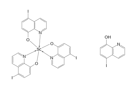 TRIS(5-IODO-8-QUINOLINOLATO)SCANDIUM, COMPOUND WITH 5-IODO-8-QUINOLINOL