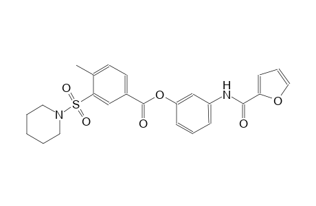 benzoic acid, 4-methyl-3-(1-piperidinylsulfonyl)-, 3-[(2-furanylcarbonyl)amino]phenyl ester