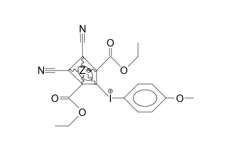 2,3-Dicyano-1,4-bis(ethoxycarbonyl)-5-(4-methoxyphenyl-iodonio)-cyclopentadienide