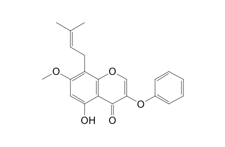 5-HYDROXY-7-METHOXY-8-(3-METHYLBUT-2-ENYL)-3-PHENOXY-CHROMEN-4-ONE