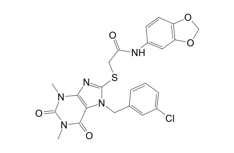 N-(1,3-benzodioxol-5-yl)-2-{[7-(3-chlorobenzyl)-1,3-dimethyl-2,6-dioxo-2,3,6,7-tetrahydro-1H-purin-8-yl]sulfanyl}acetamide