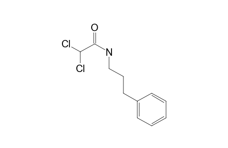 2,2-bis(chloranyl)-N-(3-phenylpropyl)ethanamide