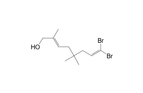 (2E)-8,8-bis(bromanyl)-2,5,5-trimethyl-octa-2,7-dien-1-ol