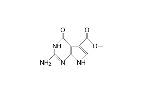2-Amino-3,4-dihydro-4-oxo-7H-pyrrolo(2,3-D)pyrim idine-5-carboxylic acid, methyl ester