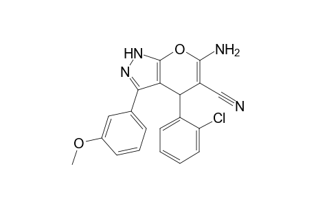 6-Amino-4-(2-chlorophenyl)-3-(3-methoxyphenyl)-1,4-dihydropyrano[2,3-C]pyrazole-5-carbonitrile