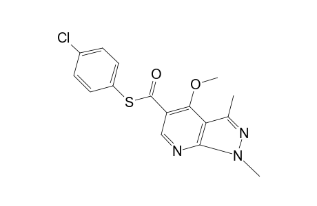 1.3-dimethyl-4-methoxy-1H-pyrazolo[3,4-b]pyridine-5-carbothioic acid, S-(p-chlorophenyl)ester