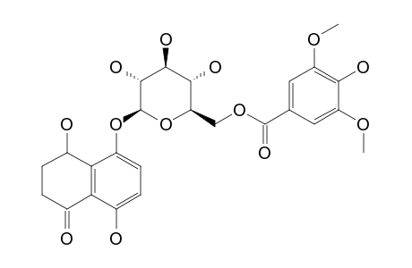 4,5,8-TRIHYDROXY-ALPHA-TETRALONE-5-O-BETA-D-[6'-O-(3'',5''-DIMETHOXY-4''-HYDROXYBENZOYL)]-GLUCOPYRANOSIDE