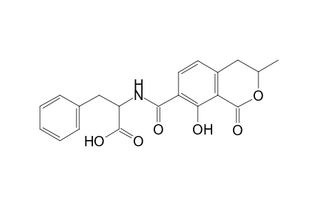 L-Phenylalanine, N-[(3,4-dihydro-8-hydroxy-3-methyl-1-oxo-1H-2-benzopyran-7-yl)carbonyl]-, (R)-