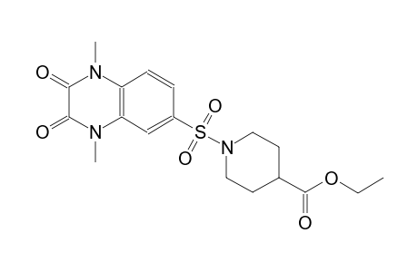 ethyl 1-[(1,4-dimethyl-2,3-dioxo-1,2,3,4-tetrahydro-6-quinoxalinyl)sulfonyl]-4-piperidinecarboxylate