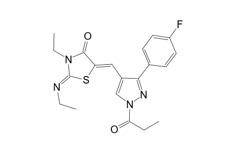 4-thiazolidinone, 3-ethyl-2-[(Z)-ethylimino]-5-[[3-(4-fluorophenyl)-1-(1-oxopropyl)-1H-pyrazol-4-yl]methylene]-, (2Z,5Z)-