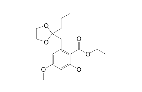 Ethyl 2,4-dimethoxy-6-[(2'-propyl-1',3'-dioxolan-2'-yl)methyl]benzoate