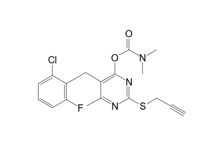 5-(2-chloro-6-fluorobenzyl)-6-methyl-2-[(2-propynyl)thio]-4-pyrimidinol, dimethylcarbamate (ester)