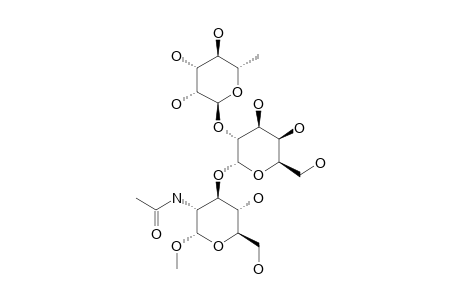 METHYL-ALPHA-L-RHAMNOPYRANOSYL-(1->2)-O-ALPHA-D-GALACTOPYRANOSYL-(1->3)-2-ACETAMIDO-2-DEOXY-ALPHA-D-GLUCOPYRANOSIDE